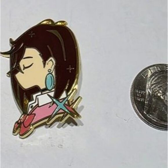 Okarun & Momo Enamel Pin Set – Dandadan Anime Couple Silhouette Gold Edition - Picture 6 of 7